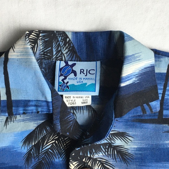 Hawaiian shirt size 18 months blue black RJC EUC - Picture 10 of 12